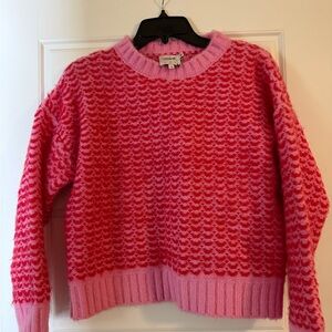 Anthropologie Vibrant Pink and Red Sweater
